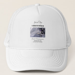 Personalise, Boy, First Communion Blue Trucker Hat
