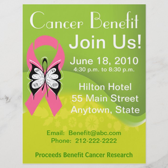 Personalise Breast Cancer Fundraising Benefit Flyer Zazzle.co.uk