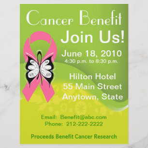 Personalise Breast Cancer Fundraising Benefit Flyer