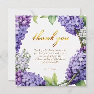 Personalise Bridal Shower Blue Hydrangea Thank You Card