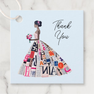 Personalise Bridal Shower Dress Thank you Favour Tags