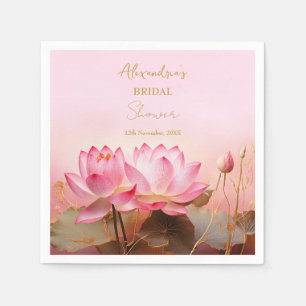 Personalise Bridal Shower Pink Lotus Napkin