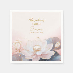 Personalise Bridal Shower Pink Lotus No 9 Napkin