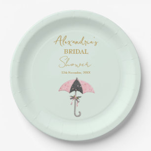 Personalise Bridal Shower Umbrella Paper Plate