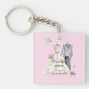 Personalise Bridal Shower Wedding dress Key Ring