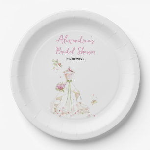 Personalise Bridal Shower Wedding Dress  Paper Plate