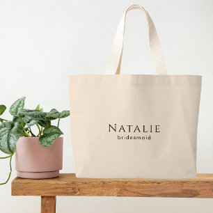 Personalise Bridesmaid Gift Maid of Honour Proposa Large Tote Bag
