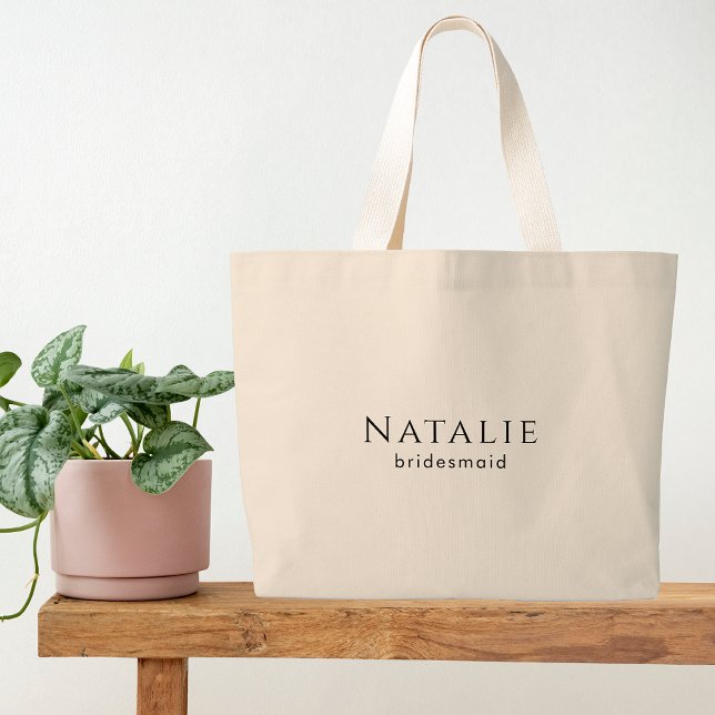 Personalise Bridesmaid Gift Maid of Honour Proposa Large Tote Bag (Creator Uploaded)