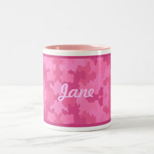 Personalise Bright Pink Camouflage Mug