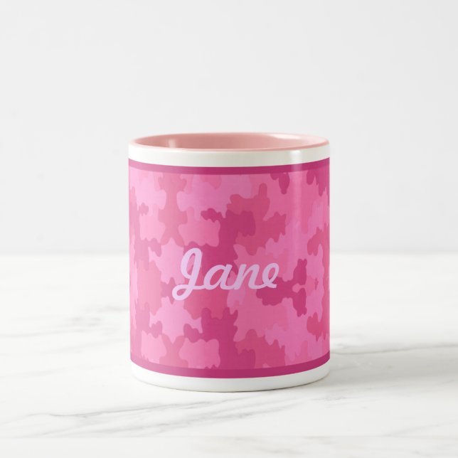 Personalise Bright Pink Camouflage Mug (Center)