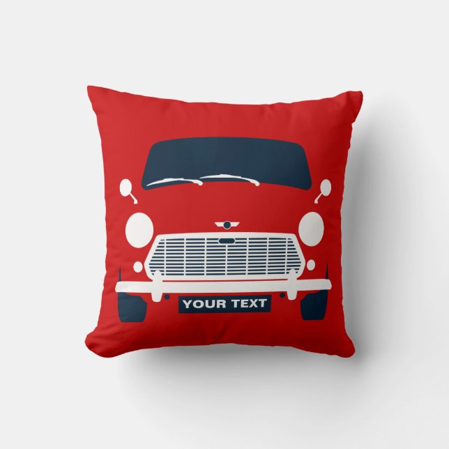 Personalise British classic Mini car Cushion (Front)