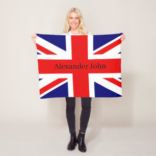 Personalise British National Flag - Union Jack  Fleece Blanket