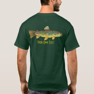 Personalise Brown Trout Fly Fishing Angler T-Shirt