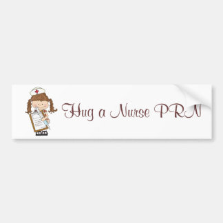 Personalise Brunette Nurse Gifts! Bumper Sticker