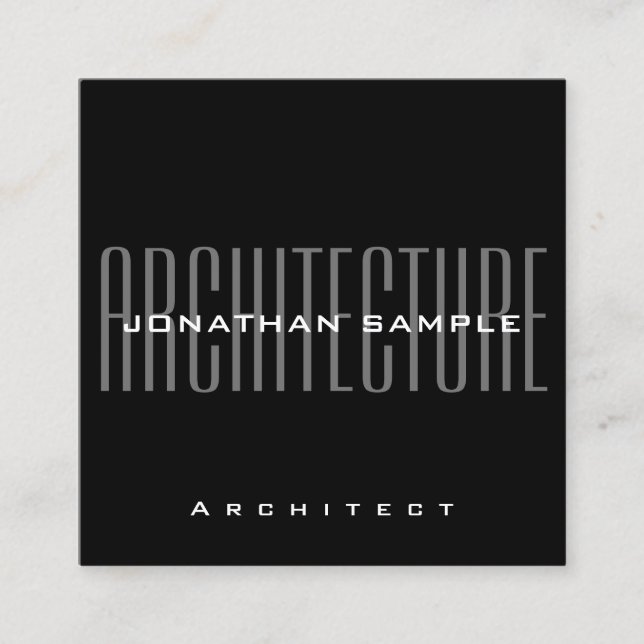 Personalise Business Architect Modern Elegant Square Business Card (Front)