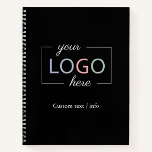 Personalise Business Company Logo Black Notebook 