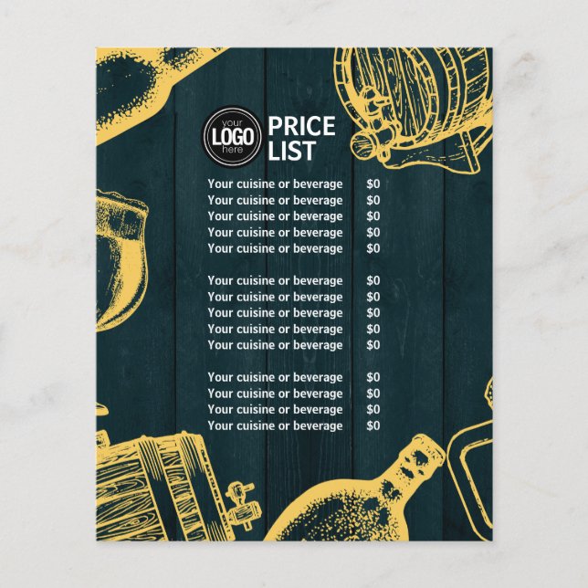 Personalise Business Dark Green Brewery Theme Flyer (Front)