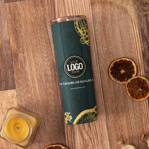 Personalise Business Dark Green Brewery Theme Thermal Tumbler