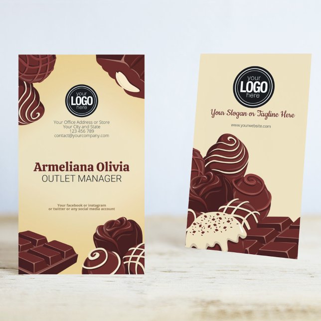 Personalise Business Logo | Chocolate Company Business Card (Creator Uploaded)
