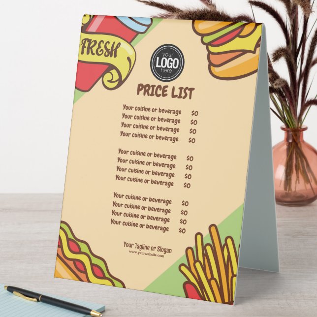 Personalise Business Logo | Hamburger Hotdog Theme (In SItu (Table))