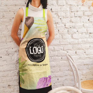 Personalise Business Logo watercolor ice cream Apron