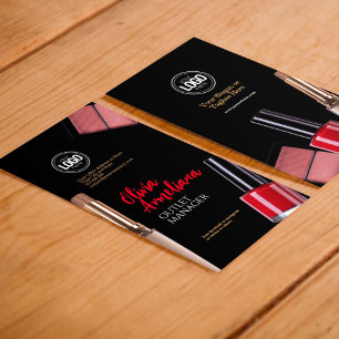 Personalise Business Modern Makeup Company Card