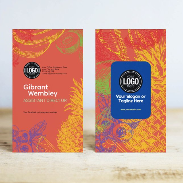 Personalise Business | Tropical Fruits Company Business Card (Creator Uploaded)