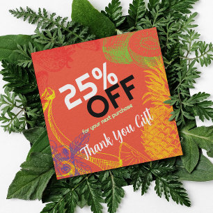Personalise Business Tropical Fruits Company Discount Card