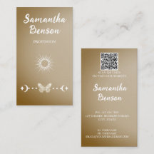 Personalise Butterfly Moon Sun Beige QR Code 