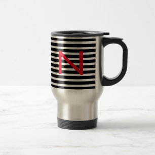 Personalise BW Metal Travel Coffee Mug