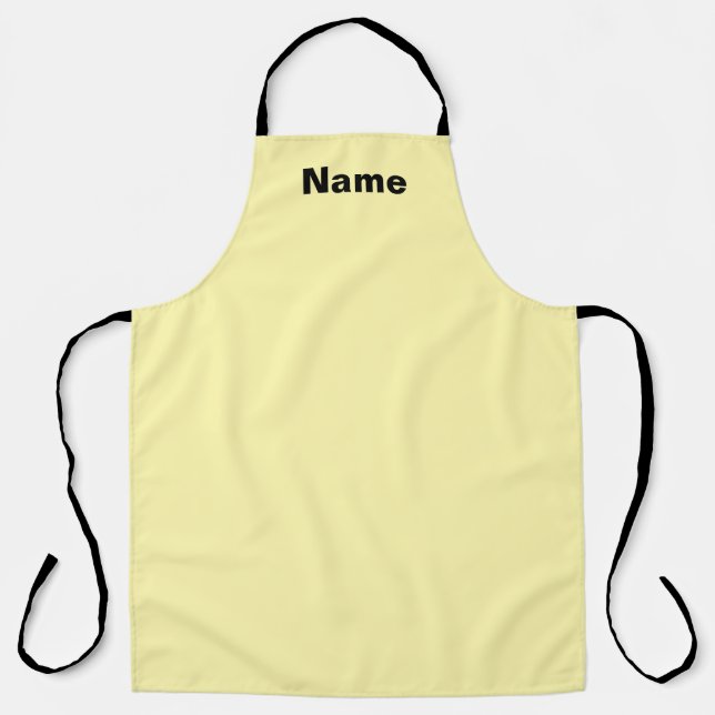 Personalise  Cafe Coffee Shop Pastel Yellow  Apron (Front)