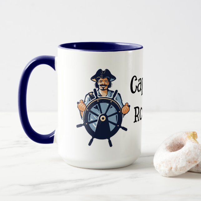 Personalise Captain  Mug (With Donut)