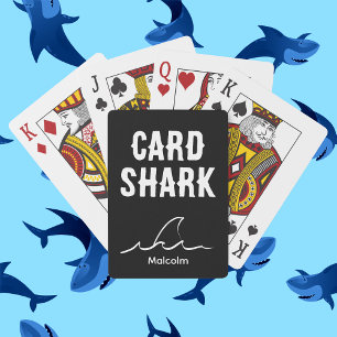 Personalise Card Shark black&white Deck of Cards