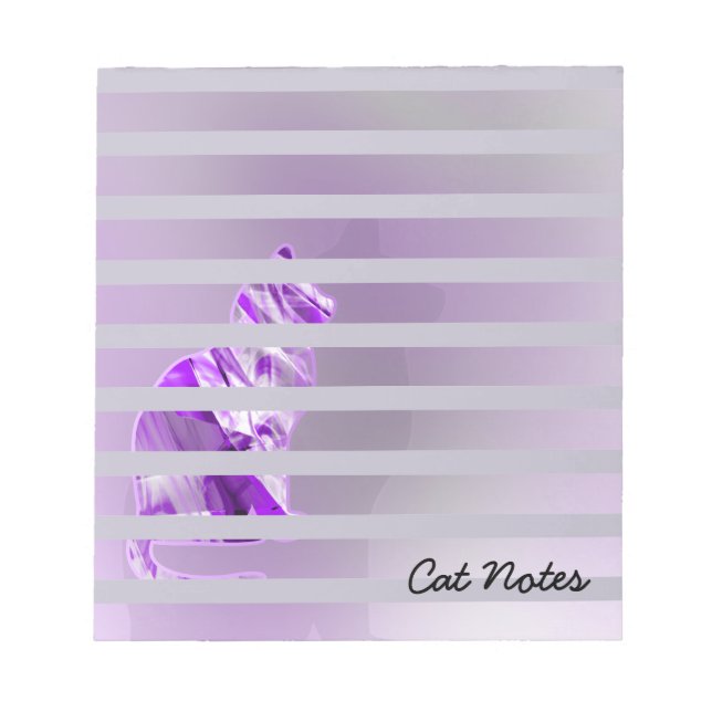Personalise Cat Paw Prints For Cat Lovers Notepad (Front)