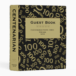 Personalise: Centenarian Black and Gold Guest Book