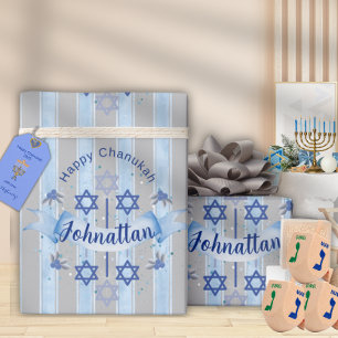 Personalise Chanukah Elegant Wrapping Paper