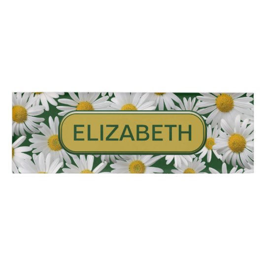 Personalise Cheerful, Bright Daisy Name Tag Zazzle.co.uk