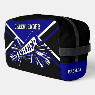 Personalise Cheerleader Blue, Black, White Dopp Kit
