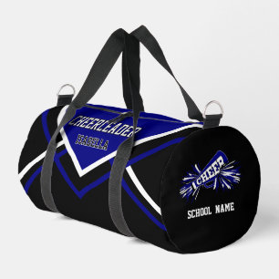 Personalise Cheerleader   Blue, Black, White Duffle Bag