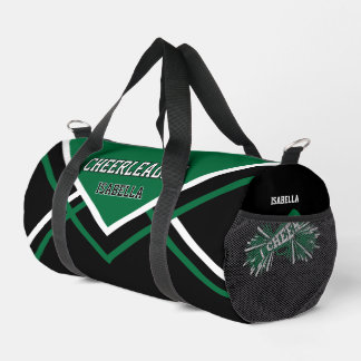 Personalise Cheerleader | Green, Black, White Duffle Bag