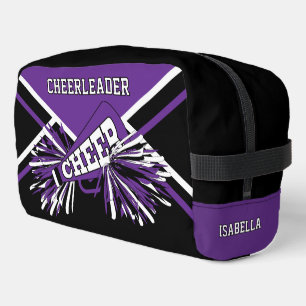 Personalise Cheerleader   Purple, Black, White Dopp Kit