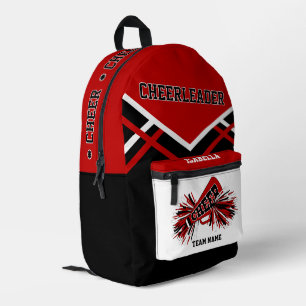 Personalise Cheerleader Red, White, Black Printed Backpack