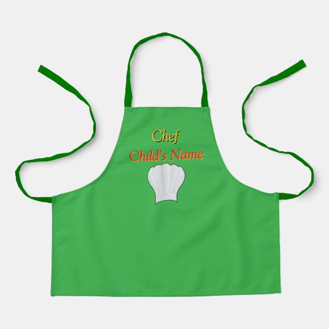 Personalise Chef Kids Green Craft    Apron (Front)