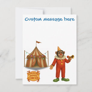 Personalise: Chester the chimp clown Card