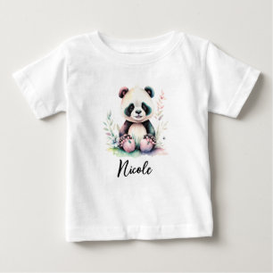 Personalise Children Kids Toddler Panda Bear Baby T-Shirt