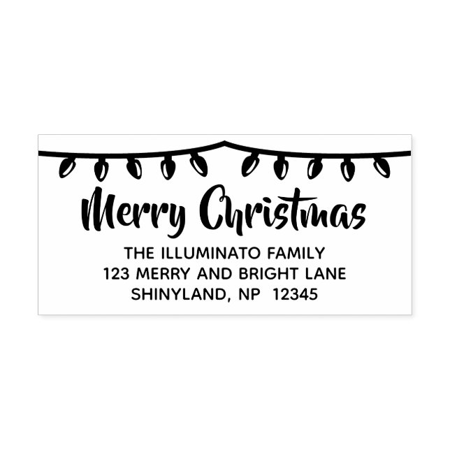 Personalise Christmas Address Stamp String Lights (Imprint)
