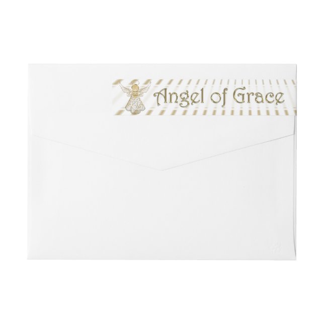 Personalise: Christmas Angel of Grace Filigree Wrap Around Label (Back)