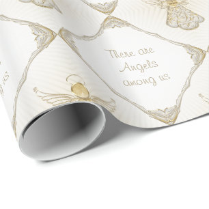 Personalise: Christmas Angel of Grace Pattern Wrapping Paper