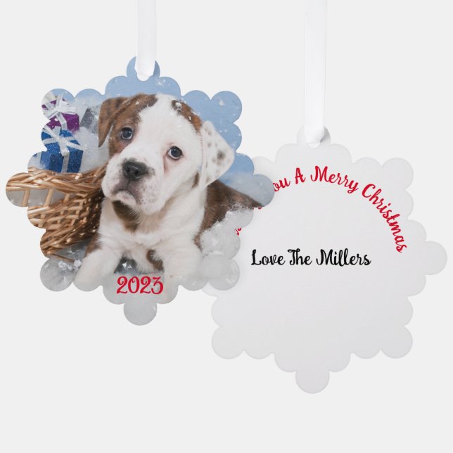 Personalise Christmas Card Ornament (Front/Back)