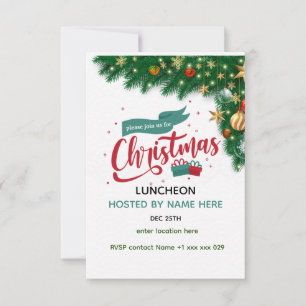 Personalise Christmas Christmas luncheon Invitation